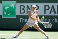 Iga Swiatek competes during 2023 Indian Wells.